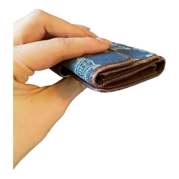 AUTHENTIC Celine Macadam Denim & Leather Compact Wallet w/ Tags - Picture 3 of 11